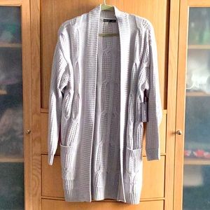 NWT Black Tape Pearl Gray open mid cardigan